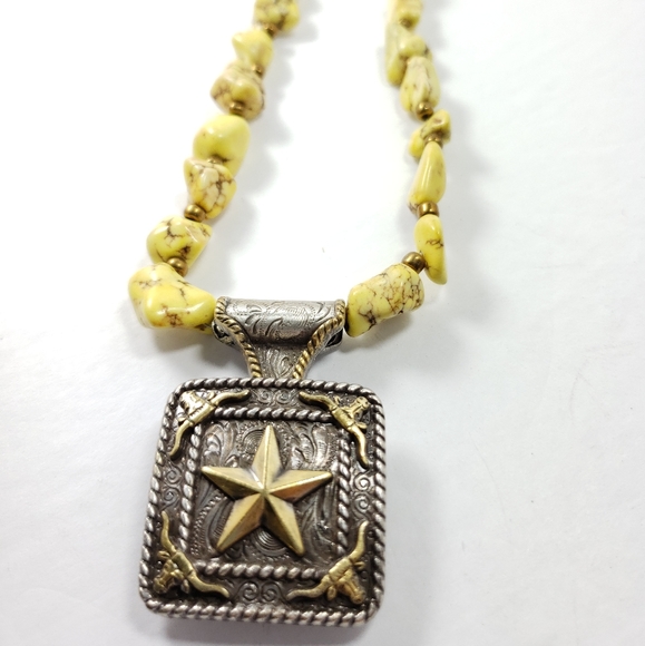 Triqq Leather Jewelry - TRIGG LEATHER yellow turquoise necklace